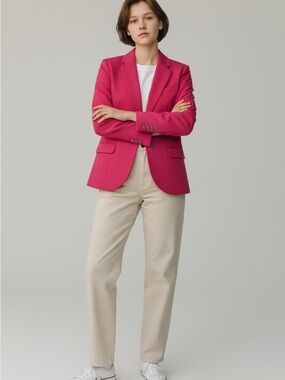Ann Taylor Bright Fuchsia Tailored Blazer